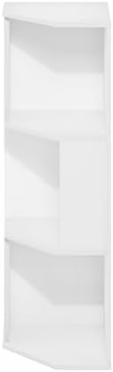 Furinno ECON Corner Shelf, 3-Tier Corner Book Shelf, Standing Storage Shelves, Cube Display Rack, Bookshelf, for Organization and Storage, Living Room, Home Office, Plain White - Image 7