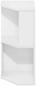 Furinno ECON Corner Shelf, 2-Tier Corner Book Shelf, Standing Storage Shelves, Cube Display Rack, Bookshelf, for Organization and Storage, Living Room, Home Office, Plain White - Image 6