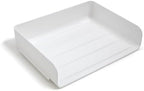 TRU RED Side-Load Stackable Letter Tray, Plastic, White, 12/Carton - Image 2