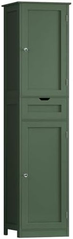 Iwell 66.9" Tall Bathroom Storage Cabinet with 2 Doors & 1 Drawer by IWELL