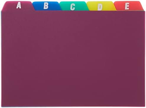 Oxford 41 (1000 PK) Ruled Index Cards, 4" x 6", White, 1,000 Cards (10 Packs of 100) (41) & Poly Index Card Guides, Alphabetical, A-Z, Assorted Colors, 4" x 6" Size, 25 Guides per Set (73154) - Image 5
