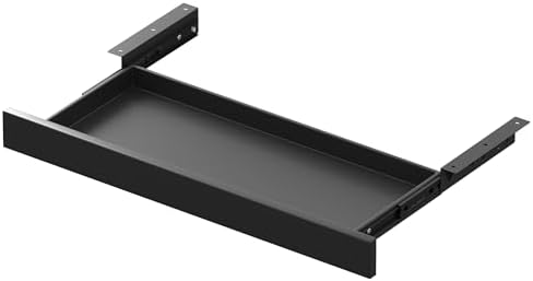 Under Desk Storage Drawer, Slim Sliding Tray Organizer (Black) by Unknown