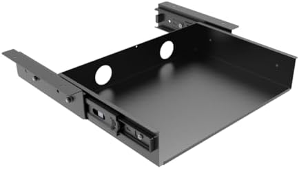 13 inch Under Desk Slide Out Storage Shelf with Cable Managment - Image 2