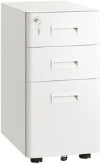 DEVAISE 3 Drawer File Cabinet on Wheels, Fully Assembled Except Casters by DEVAISE