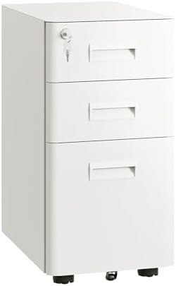 DEVAISE 3 Drawer File Cabinet on Wheels, Fully Assembled Except Casters by DEVAISE