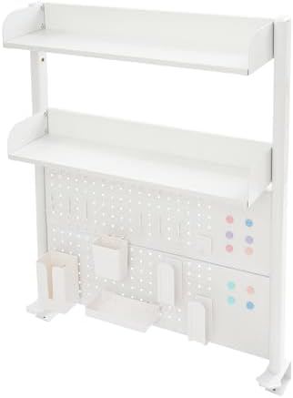 Desk Organizer Shelf with Pegboard, Multipurpose Clamp On Countertop Hutch Bookshelf, Desktop Bookshelf Storage Shelves for Home Office Dorm - Image 4