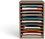 Safco Products Vertical Desktop Sorter, 11 Compartment, Gray Wood - Image 5