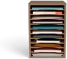 Safco Products Vertical Desktop Sorter, 11 Compartment, Gray Wood - Image 5