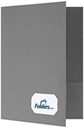 LUXPaper 9" x 12" Presentation Folders | Two Pocket | Front Cover Card Slits (Lower Right) | Sterling Gray Linen | 100lb. Cover | 100 Qty by LUXPaper