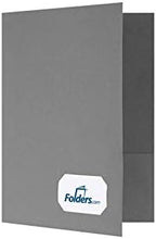 LUXPaper 9" x 12" Presentation Folders | Two Pocket | Front Cover Card Slits (Lower Right) | Sterling Gray Linen | 100lb. Cover | 100 Qty by LUXPaper