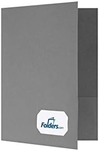 LUXPaper 9" x 12" Presentation Folders | Two Pocket | Front Cover Card Slits (Lower Right) | Sterling Gray Linen | 100lb. Cover | 100 Qty by LUXPaper