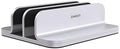 JOKItech Double Aluminum Laptop Vertical Stand Organizer, Sturdy Notebook Computer Holder Stand Compatible with New Liquid Retina XDR Apple MacBook Air/Pro/Neo, Mac mini, Apple TV & iPad Pro - Silver by Jokitech