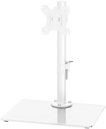 MOUNT PRO Single Monitor Stand Fits Max 32 inch Screen, Free-Standing Computer Desk Stand, Display Mount with Height Adjustable, Swivel, Tilt, Rotation, VESA Monitor Stand 100x100, White by MOUNTPRO