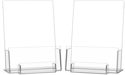 HIIMIEI Brochure and Business Card Holder: Acrylic Flyer Holder 5.5 x 8.5 by HIIMIEI