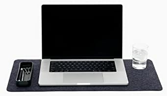 Graf Lantz Mosen Medium Merino Wool Felt Desk Pad, Luxury Non-Slip Desk Mat, Blotter for Office and Home, 24W x 12H, Charcoal by GrafLantz