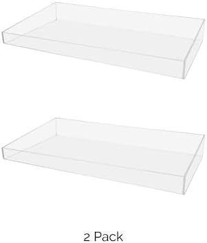 2 Pack Acrylic Retail Tray 14 Inch Wide x 10 Inch Deep Product Merchandising Bin Countertop See Through Organizer for Homes Shops Boutiques and Businesses by Marketing Holders - Image 2