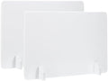 PATIKIL Desk Dividers 24" x 16", 2 Pack Desk Privacy Panel Freestanding Noise Reducing Partition Acoustic Panel with 4Pcs Support Feet for Testing Office Home Library Pure White Style C by PATIKIL