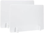 PATIKIL Desk Dividers 24" x 16", 2 Pack Desk Privacy Panel Freestanding Noise Reducing Partition Acoustic Panel with 4Pcs Support Feet for Testing Office Home Library Pure White Style C by PATIKIL