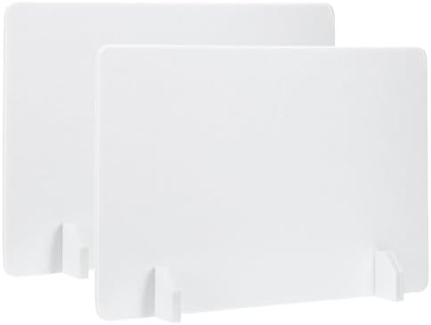 PATIKIL Desk Dividers 24" x 16", 2 Pack Desk Privacy Panel Freestanding Noise Reducing Partition Acoustic Panel with 4Pcs Support Feet for Testing Office Home Library Pure White Style C by PATIKIL