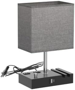 Bedside Table Lamp for Bedroom Nightstand - Stepless Dimmable, 2 AC Outlets - Image 4