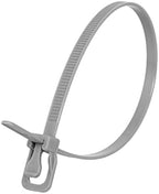 RETYZ 14-Inch Gray Reusable Releasable Cable Ties – 100 Pack, 50 lb Strength, Patented Quick-Release, Tool-Free Design for Home, Office, and Light Industrial Use by RETYZ