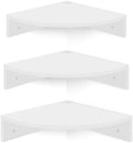 Homode Floating Corner Shelves, Set of 3 Wood Corner Wall Shelves with Wire Hole, 12 Inch Deep Hanging Corner Display Shelf for Living Room, Kitchen, Bedroom, White by Homode