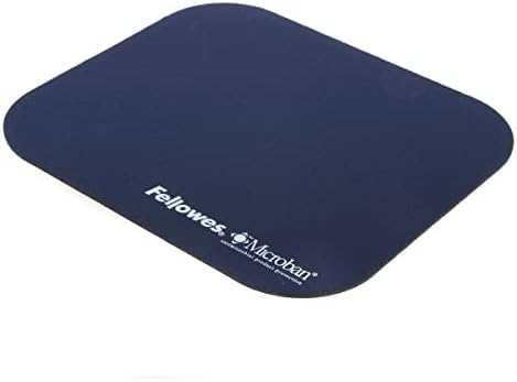 Fellowes Mouse Mat with Non-Slip Rubber Base - Mouse Pad with Antibacterial Protection - Suitable for Both Optical and Laser Mice - 199 x 232 x 2mm - Black by FellowesBrands