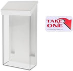 Magnetic Outdoor Brochure Holder for 4 x 9 Rack Cards Clear Acrylic with White Lid and Take One Sticker Smooth Metal Surfaces Mount Trifolds Brochures and Advertising Materials by Marketing Holders - Image 2