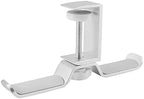 Headphone Holder PC Gaming Headphone Stand, Under Desk Dual Headset Hanger Hook Holder with Adjustable and Rotating Arm Clamp, Built in Cable Clip Organizer Headset Stand (Color : Silver) by Unknown