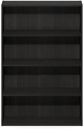 Furinno Basic Book Shelf, 4-Tier Bookcase with Open Shelf, Bookshelf, Cube Storage Organizer, 6 x 24 x 35, for Living Room, Bedroom, Home Office, Espresso - Image 6
