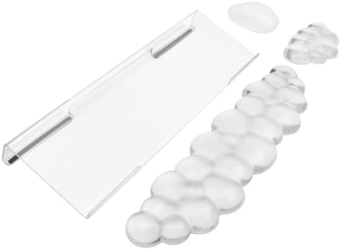 Acrylic Transparent Computer Keyboard Stand with Gel Cloud Keyboard and Mouse Wrist Rest, Ergonomic Tilting 3-in-1 Set, Relieves Painful Typing, for Office/Computer/Laptop/Gaming by KEPUTAIER