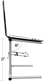 AxcessAbles Portable Folding Laptop Stand with Bag | Elevated MacBook Stand for Home Office, Music Production, Gaming, DJ Controller | No Assembly Required (White) - Image 4