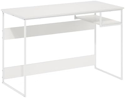 Furinno Moretti 45-Inch Wide Metal Frame Desk, Solid White - Image 5