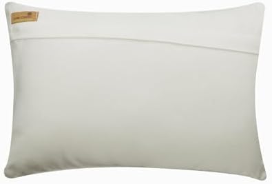 The HomeCentric Decorative Ivory 12"x24" (30x60 cm) Lumbar Pillow Cover, Silk Embroidery, Sequins Beaded Oblong Pillow, Striped Pattern Modern Style - Ivory Rules - Image 3