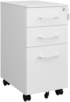 MIIIKO White Filing Cabinet 3 Drawers Under Desk, Metal File Cabinet with Lock for Home Office, Small Mobile File Cabinet for Letter Legal File Folders（Un-Assembled） by MIIIKOOfficeFurniture
