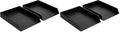Amazon Basics Rectangular Plastic Desk Organizer, Letter Size Tray, 4-Pack, 9.7 x 2.2 x 13 inches, Black by AmazonBasics