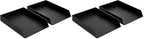Amazon Basics Rectangular Plastic Desk Organizer, Letter Size Tray, 4-Pack, 9.7 x 2.2 x 13 inches, Black by AmazonBasics