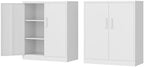 Fesbos Metal Storage Cabinet-36” Tall Steel File Cabinet with Lockable Doors and Adjustable Shelves-White Steel Storage Cabinet for Home, School, Office, Garage by Fesbos