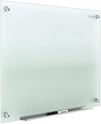 Quartet Whiteboard, Glass Dry Erase Board, Non-Magnetic, 8' x 4', Infinity Frameless Mounting, Includes Dry Erase Marker, Frosted White (G9648F) by Quartet