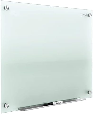 Quartet Whiteboard, Glass Dry Erase Board, Non-Magnetic, 8' x 4', Infinity Frameless Mounting, Includes Dry Erase Marker, Frosted White (G9648F) by Quartet