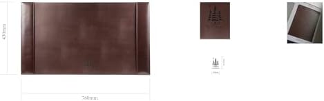 Professional Leather Desk Mat Brown Writing Surface, Raised Edge Stitching Desk Protector, Large Leather Executive Desk Pad (30" x 18") - Image 2