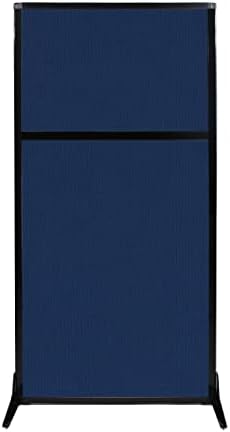 Versare Workstation Partition | Portable Wall Divider | Modern Office Cubicle | Free Standing Privacy Screen | Flexible Work Space | 33" x 70" Navy Blue Fabric Panels by VERSARE