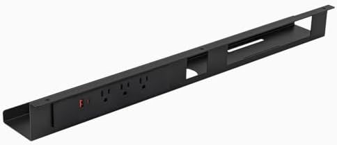 Desky Mini Cable & Power Tray Black 3 Plug by Desky