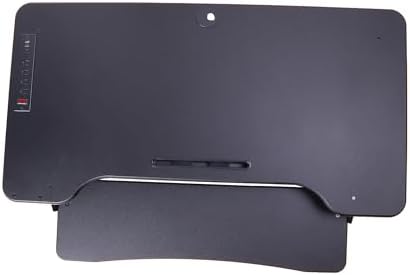 Rocelco 46" Electric Standing Desk Converter with AC Outlet USB Charger and Anti-Fatigue Floor Mat - Motorized Adjustable Sit Stand Riser - Tabletop Workstation Keyboard Tray - Black (R EDRB-46-MAFM) - Image 5