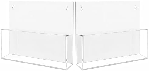 JUESHA 2 Pack Clear Acrylic File Holder Wall Mount Self Adhesive by Unknown