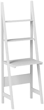 Haotian Ladder Desk with Shelves, Wall Desk for Small Space, Secretary Desk Workstation Dresser Shelf Freestanding Bookshelf, White FRG60-W - Image 3