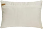 The HomeCentric Designer Ivory 12"x26" (30x65 cm) Lumbar Pillow Cover, Jacquard Lattice, Trellis, Embroidered & Beaded Oblong Pillow, Geometric Pattern Modern Style - Aafreen - Image 3