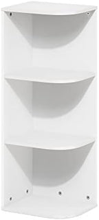 Furinno PASIR Book Shelf, 3-Tier Corner Bookshelf with Open Shelf, Standing Bookcase, 9.3 x 12 x 31.5 for Organization and Storage, for Living Room, Bedroom, Home Office, White by Furinno-FitsYourSpaceFitsYourBudget