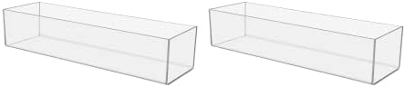2 Pack Acrylic Retail 15" x 4.5" Countertop Merchandise Dump Bin See Through Storage Caddy for Expos Businesses and Tradeshows by Marketing Holders by MarketingHolders