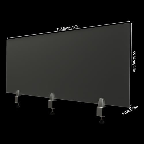 Desk Privacy Panel, Desk Divider, Desks Partition, Frosted Acrylic Desktop Privacy Panel with Stable C-Clamp for Home Office School Retail Clinic (1Pcs, 60 * 22 * 2in) - Image 7